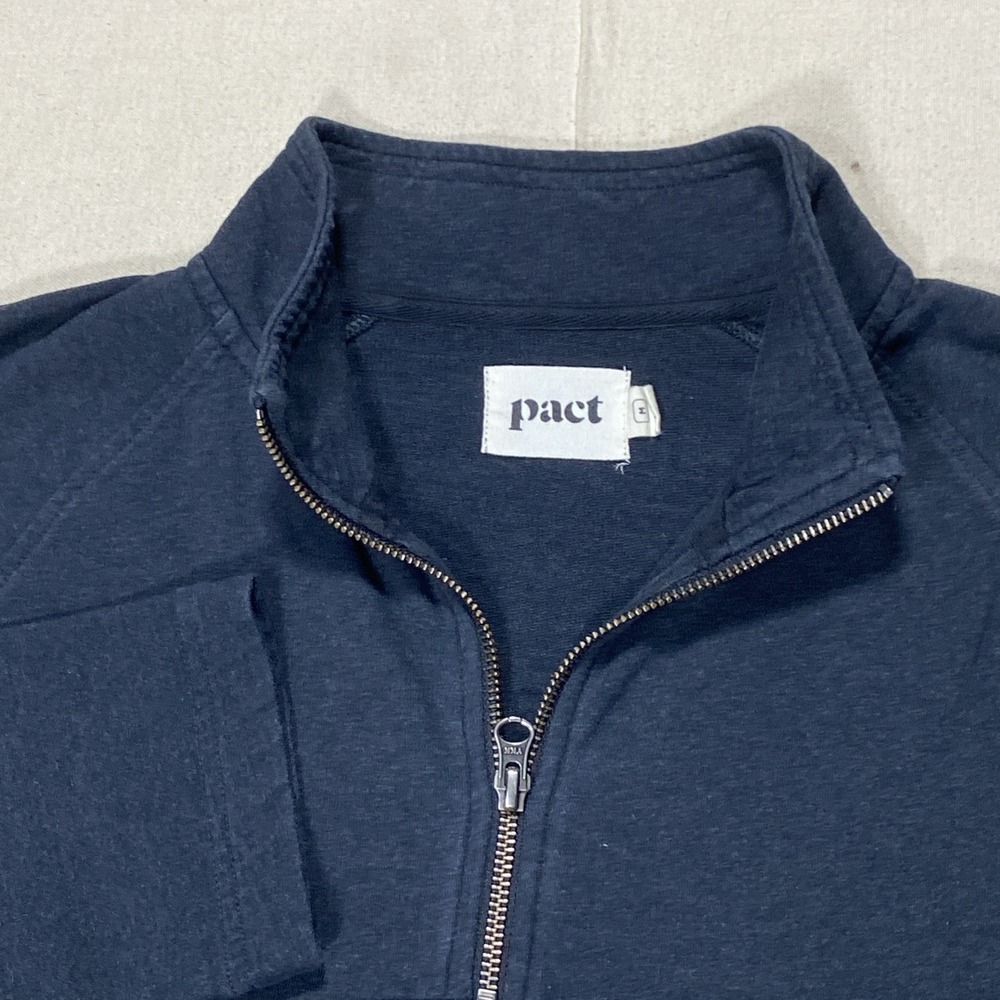 Pact 1/4 Zip Sweater Cozy Everyday Layer Relaxed Fit Gray Mens Medium